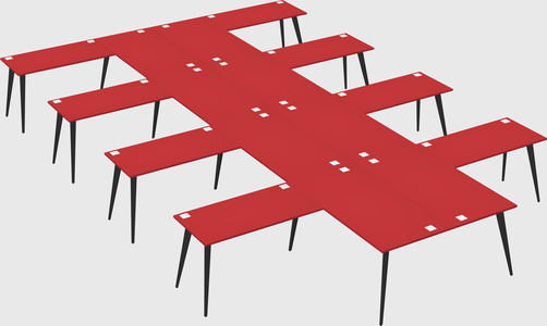 Shared l-shaped office desk system