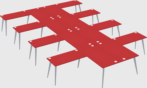 Shared l-shaped office desk system