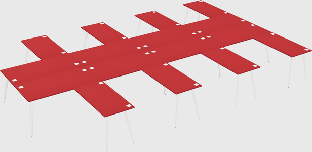 Shared l-shaped office desk system