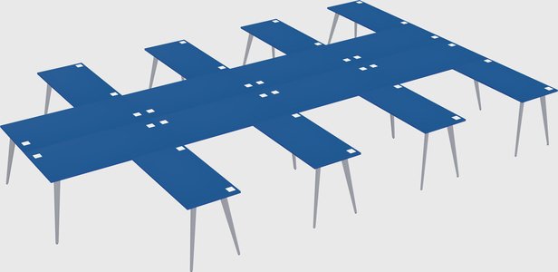Shared l-shaped office desk system