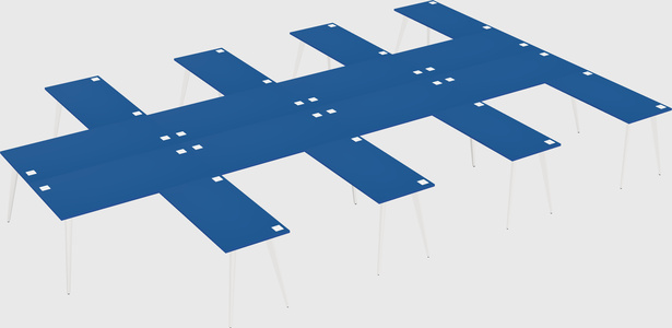Shared l-shaped office desk system