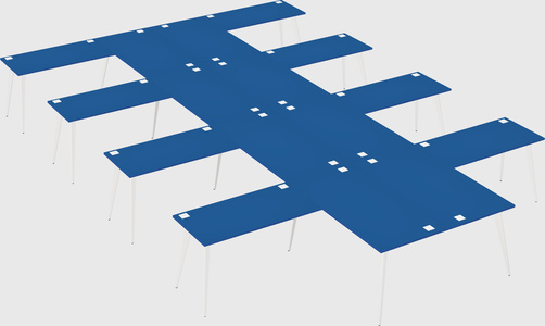 Shared l-shaped office desk system