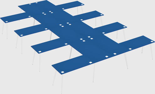 Shared l-shaped office desk system