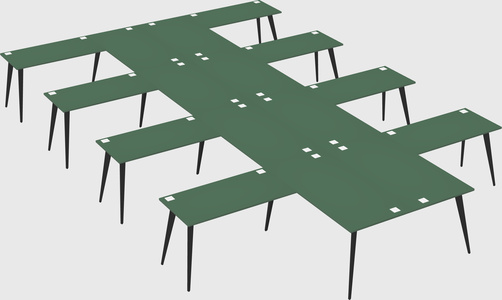 Shared l-shaped office desk system