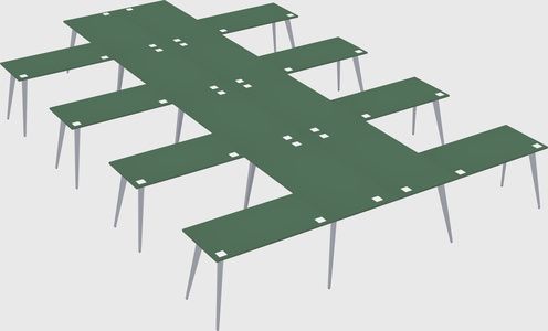 Shared l-shaped office desk system