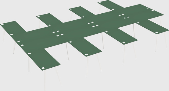 Shared l-shaped office desk system