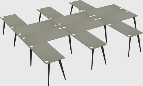 Shared l-shaped office desk system