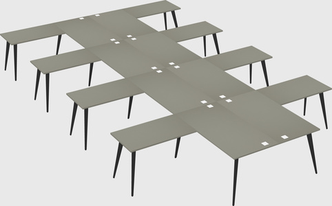 Shared l-shaped office desk system
