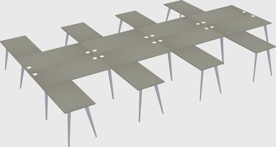 Shared l-shaped office desk system