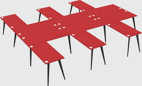 Shared l-shaped office desk system