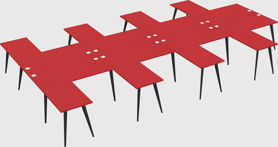 Shared l-shaped office desk system
