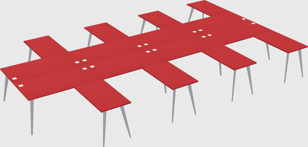 Shared l-shaped office desk system