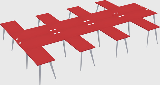 Shared l-shaped office desk system