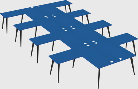 Shared l-shaped office desk system