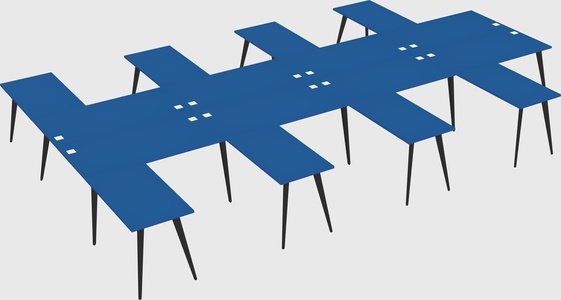 Shared l-shaped office desk system