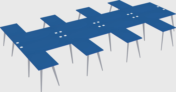 Shared l-shaped office desk system