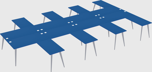 Shared l-shaped office desk system