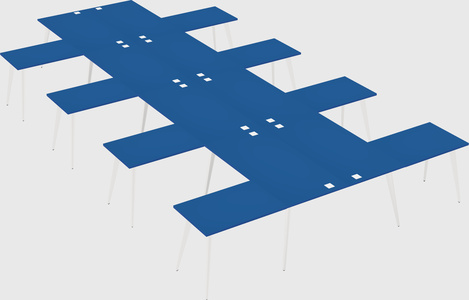 Shared l-shaped office desk system