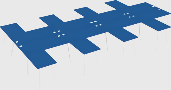 Shared l-shaped office desk system