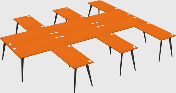 Shared l-shaped office desk system