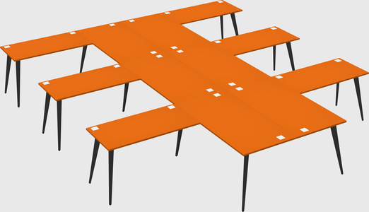 Shared l-shaped office desk system
