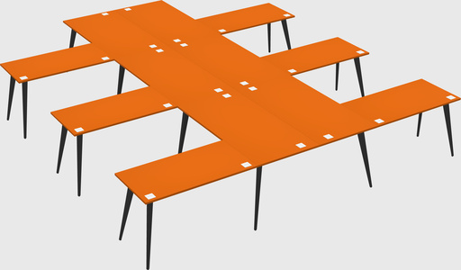Shared l-shaped office desk system