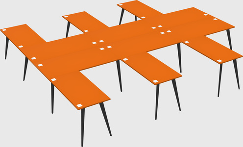 Shared l-shaped office desk system