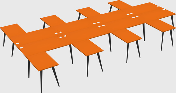 Shared l-shaped office desk system