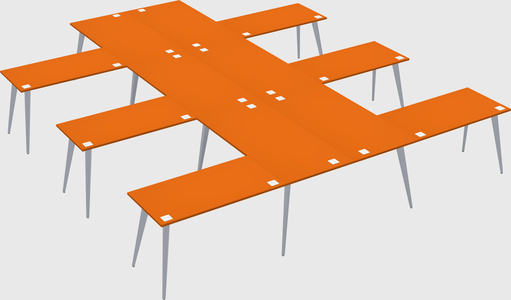 Shared l-shaped office desk system