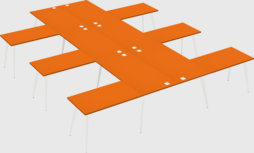 Shared l-shaped office desk system