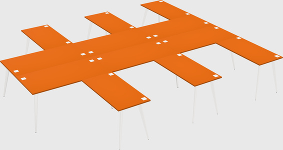 Shared l-shaped office desk system