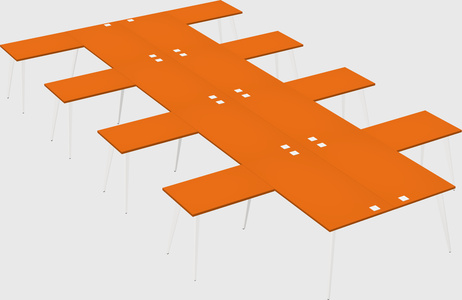 Shared l-shaped office desk system
