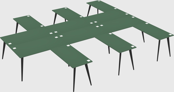 Shared l-shaped office desk system