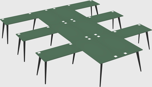Shared l-shaped office desk system