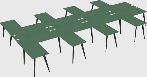 Shared l-shaped office desk system