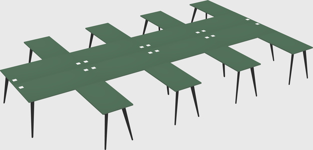 Shared l-shaped office desk system