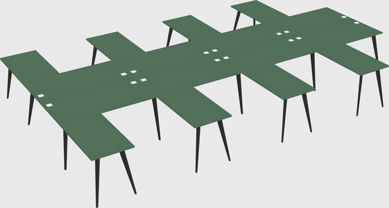 Shared l-shaped office desk system