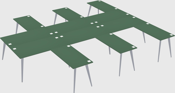 Shared l-shaped office desk system