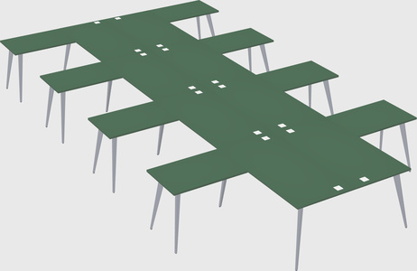 Shared l-shaped office desk system