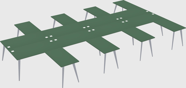 Shared l-shaped office desk system