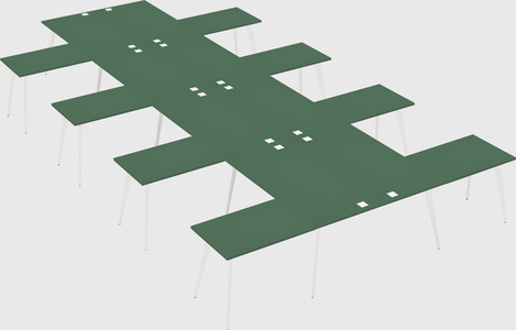 Shared l-shaped office desk system