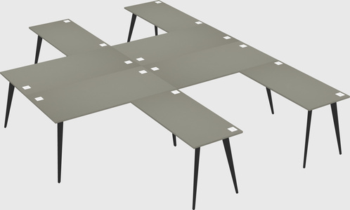 Shared l-shaped office desk system