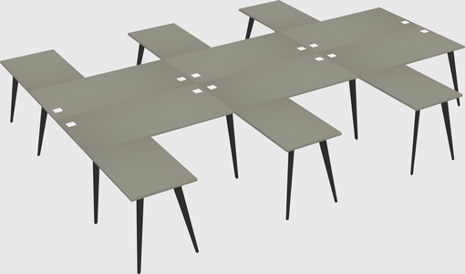Shared l-shaped office desk system