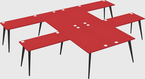 Shared l-shaped office desk system