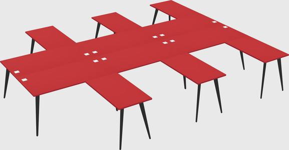 Shared l-shaped office desk system