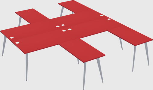 Shared l-shaped office desk system
