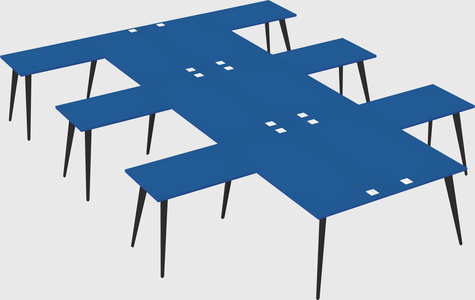 Shared l-shaped office desk system