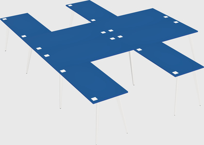Shared l-shaped office desk system