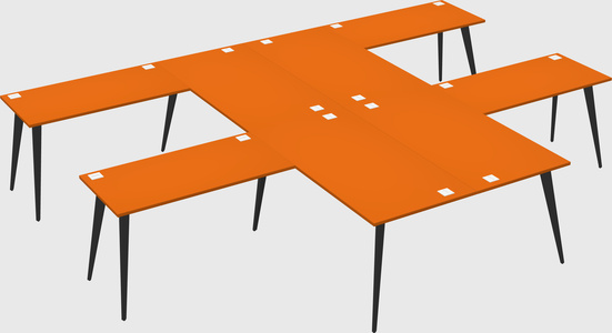 Shared l-shaped office desk system
