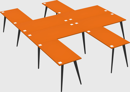 Shared l-shaped office desk system